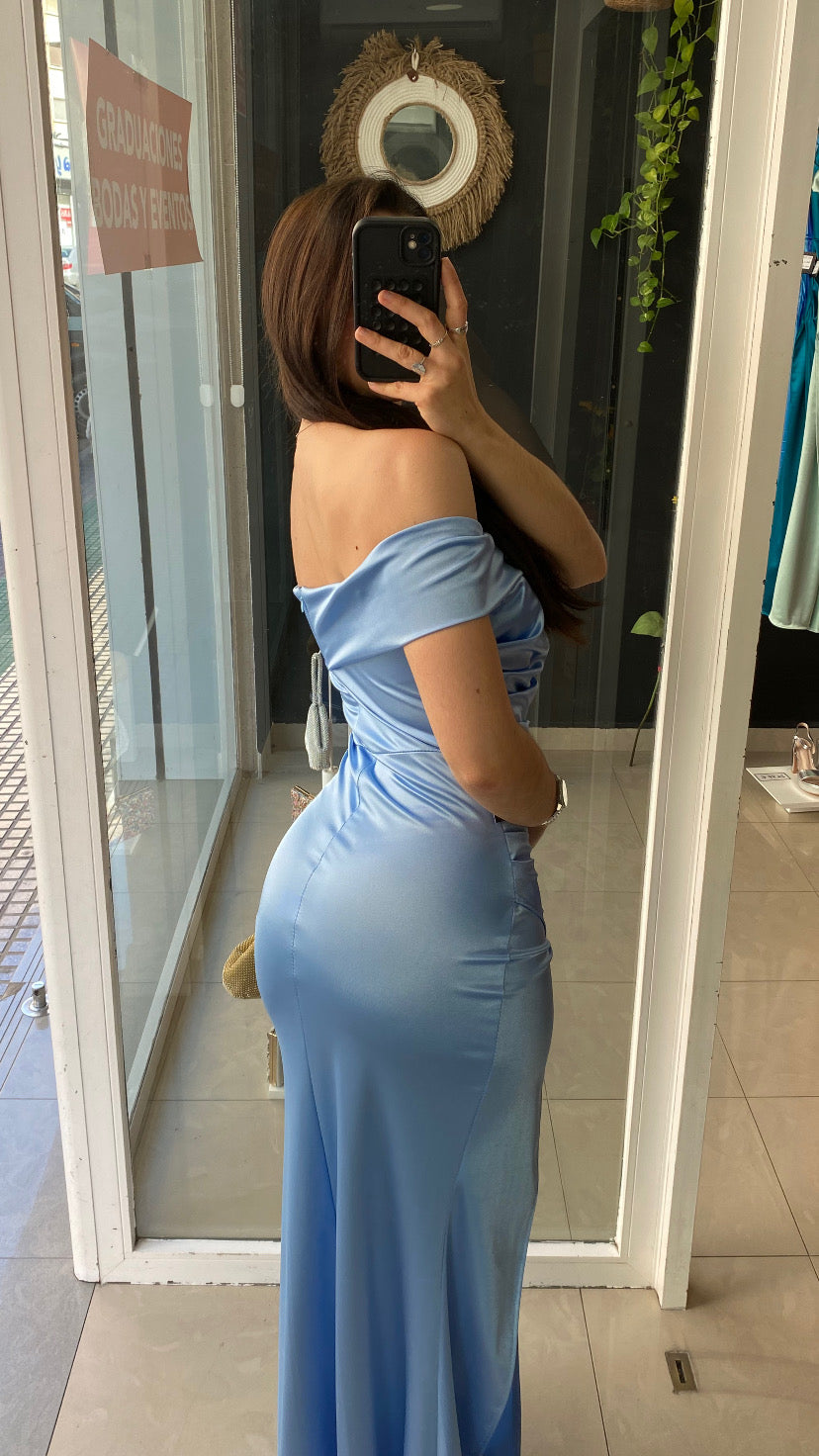 Vestido Palabra Honor Satinado