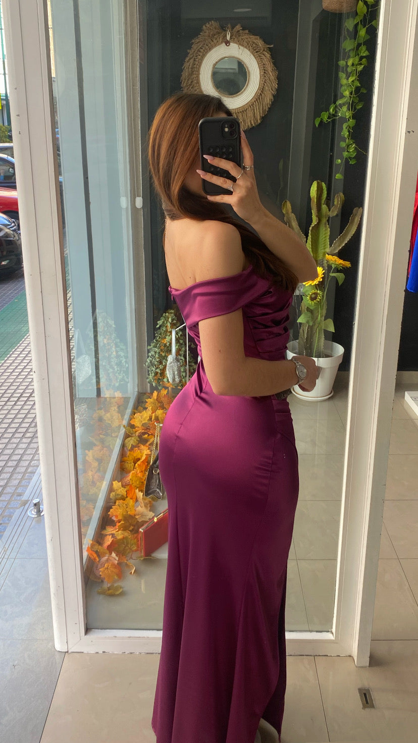 Vestido Palabra Honor Satinado