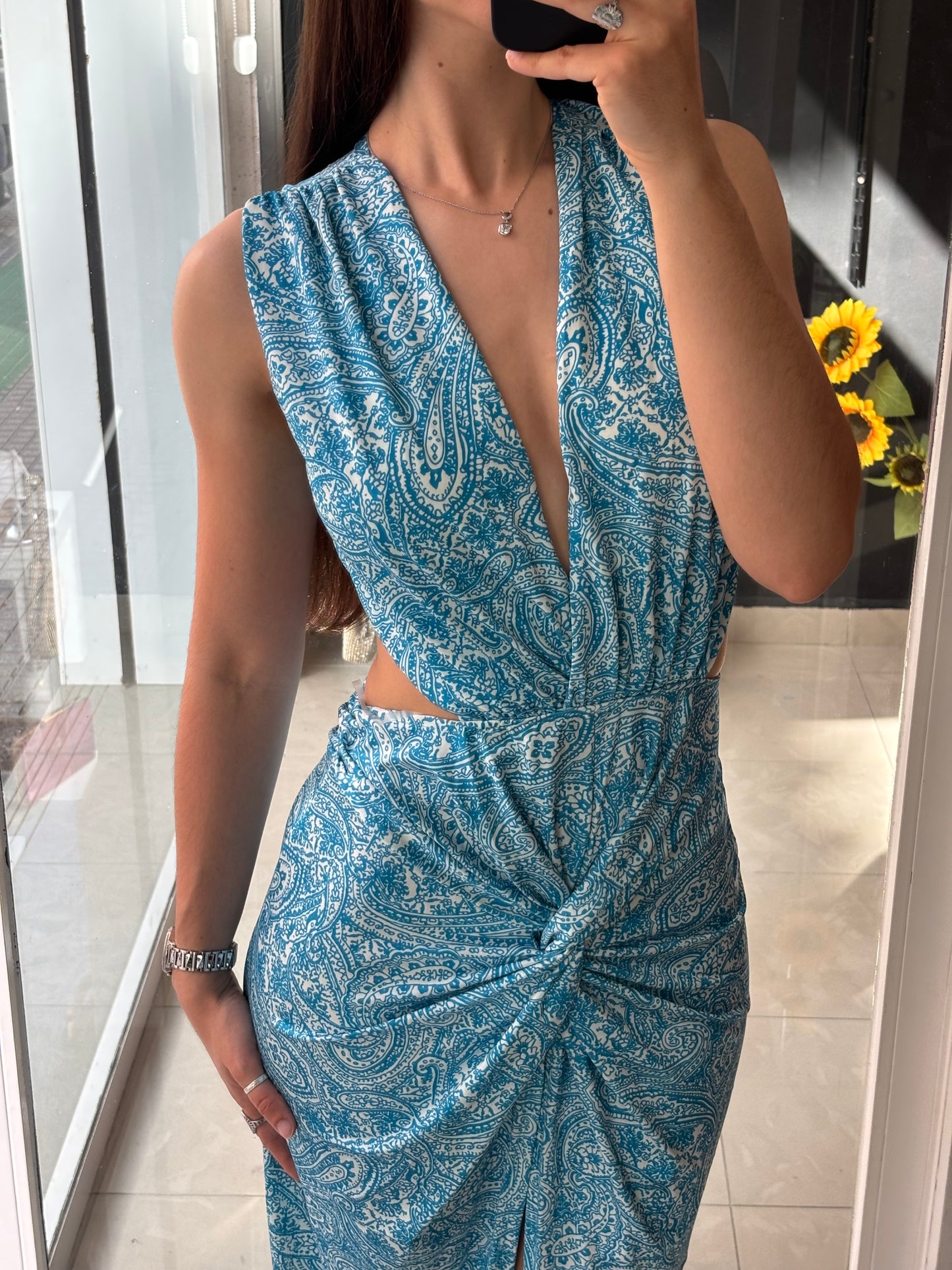 Vestido Aberturas Estampado