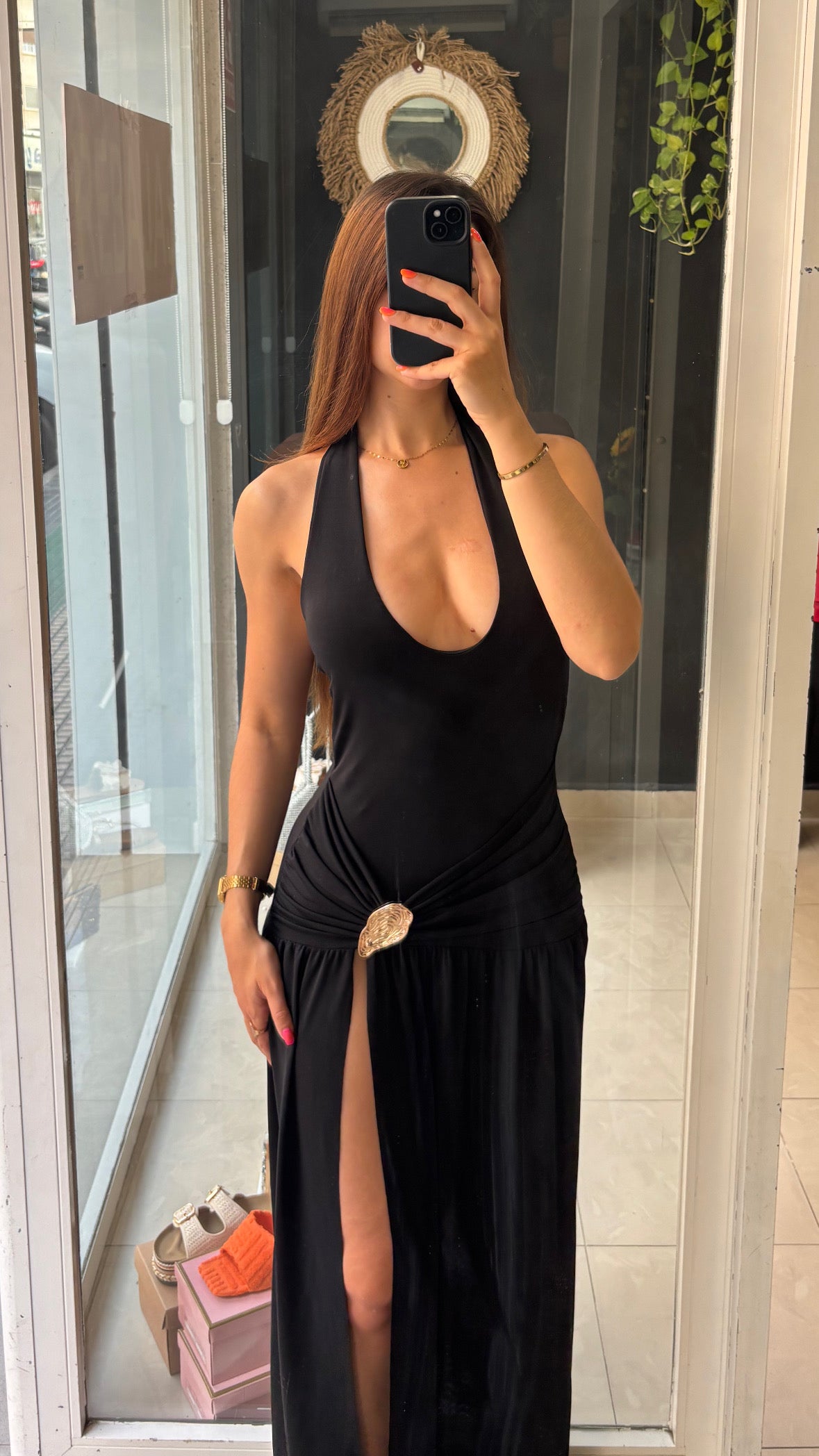 Vestido Halter Hebilla