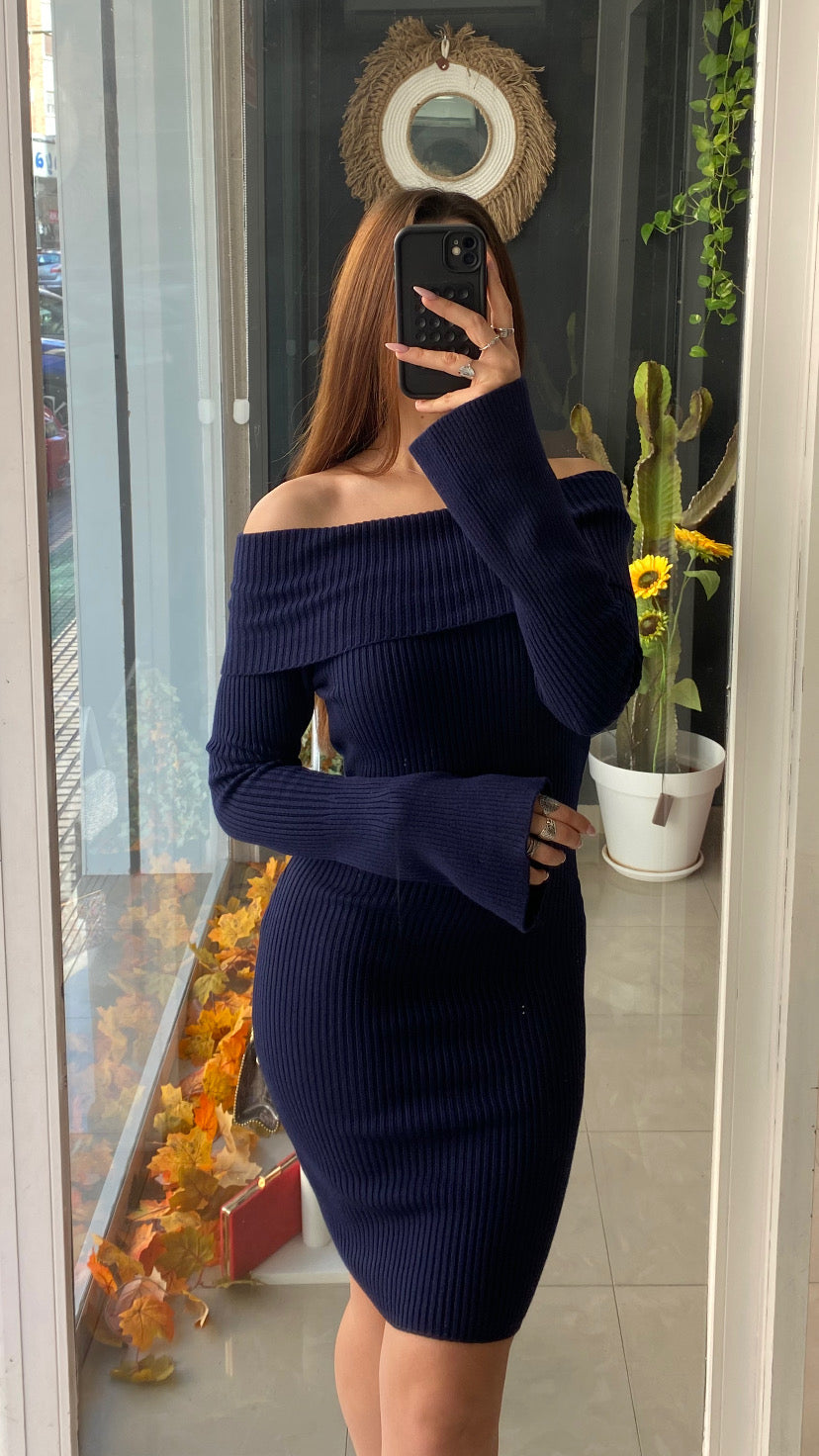 Vestido Punto Hombros