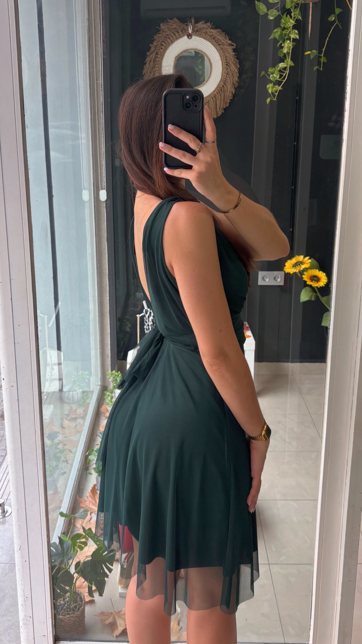Vestido Corto Gasa Tirantes