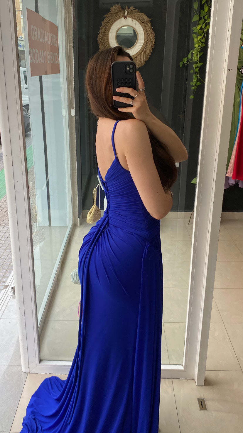 Vestido Plisados Toga Espalda Cruzada