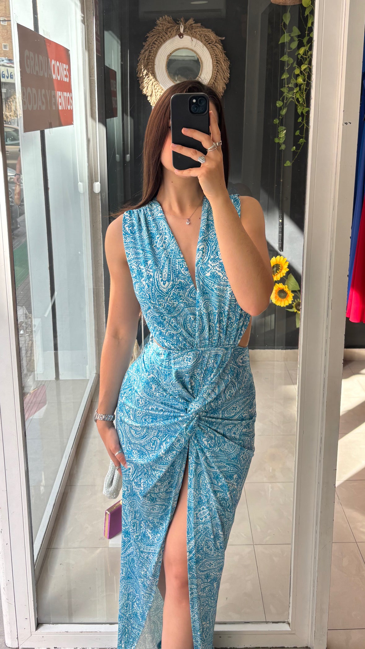 Vestido Aberturas Estampado