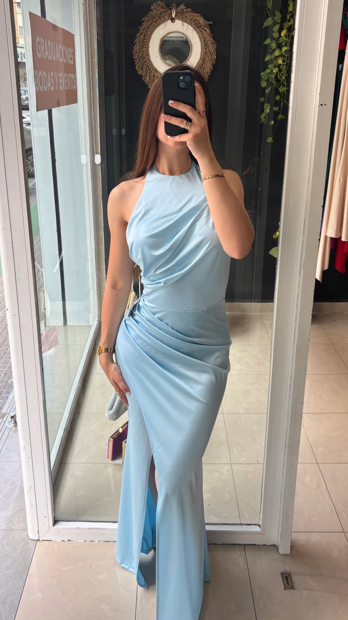Vestido Halter Drapeado