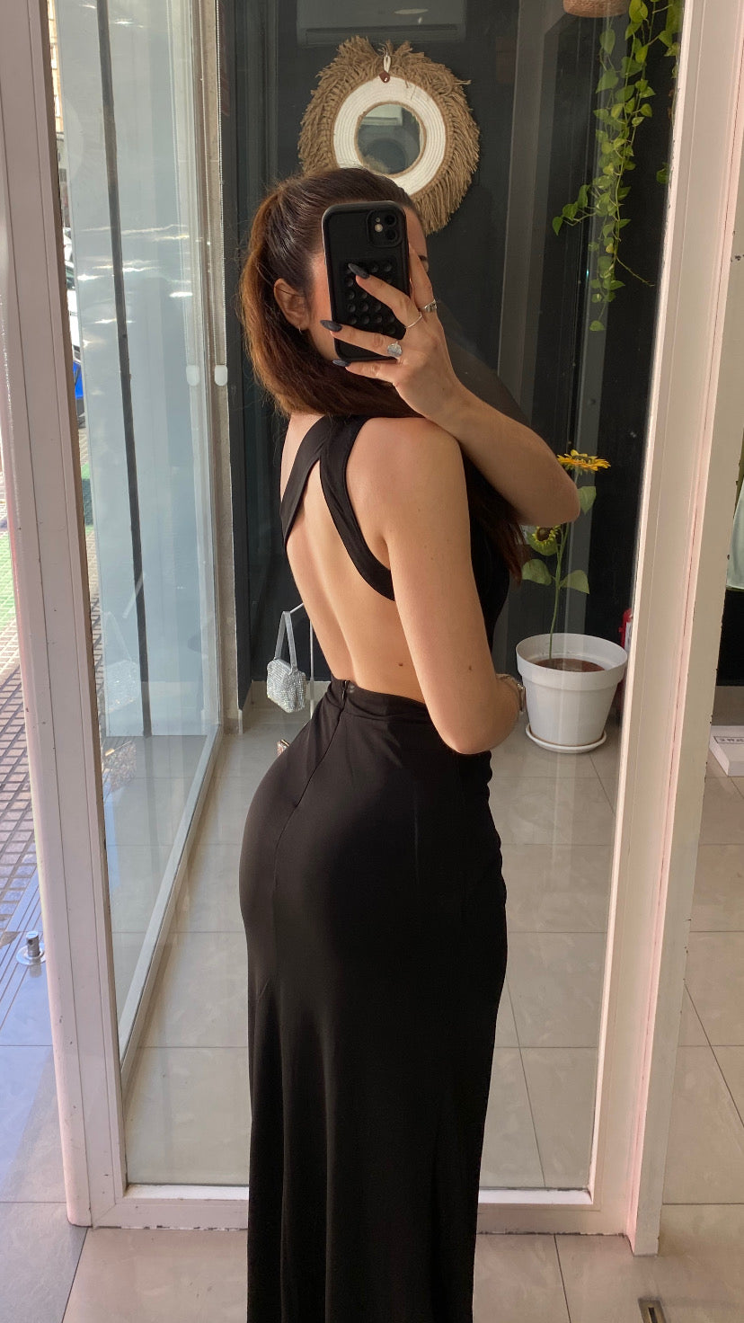 Vestido Escote Asimétrico Espalda
