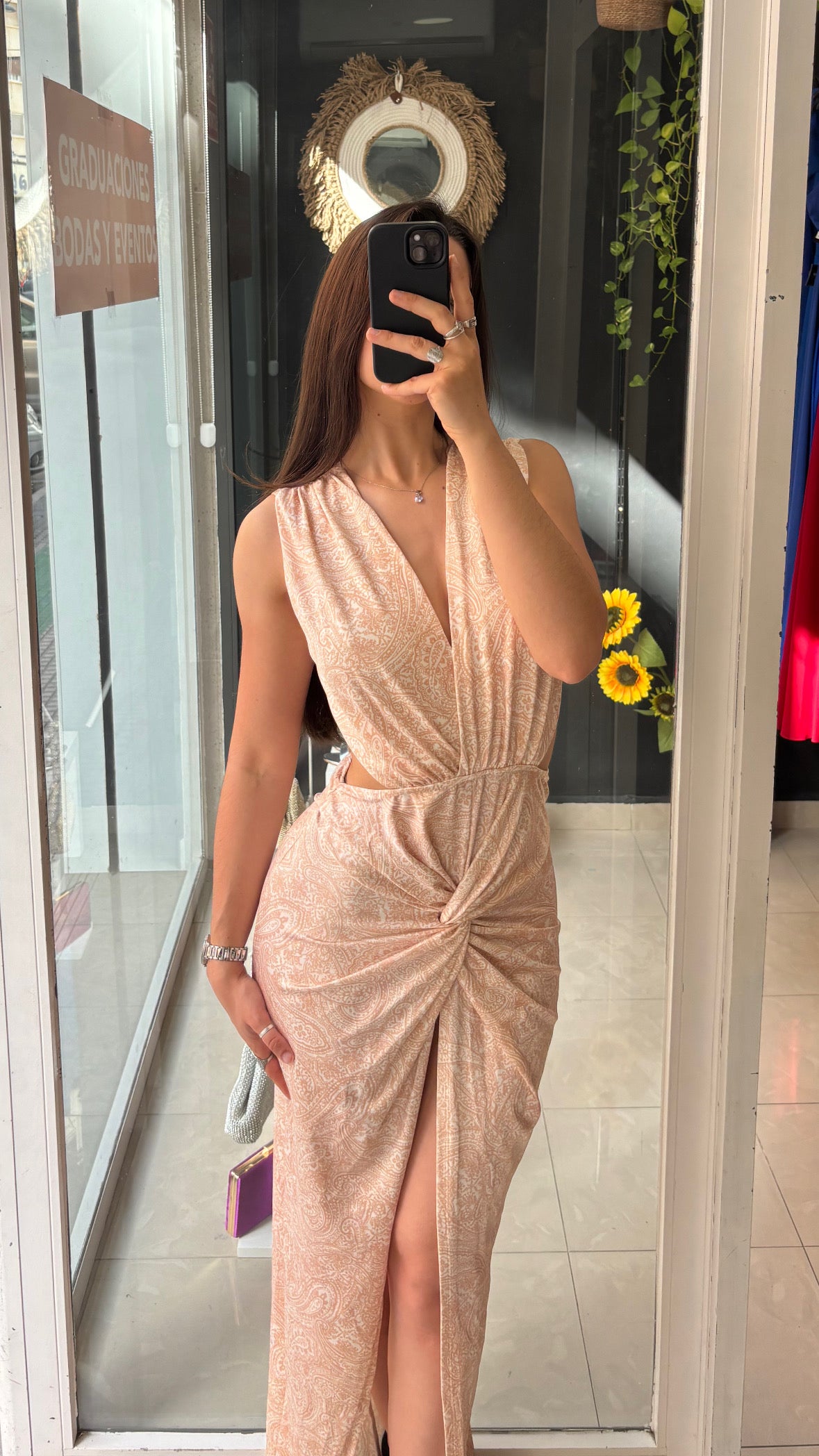 Vestido Aberturas Estampado