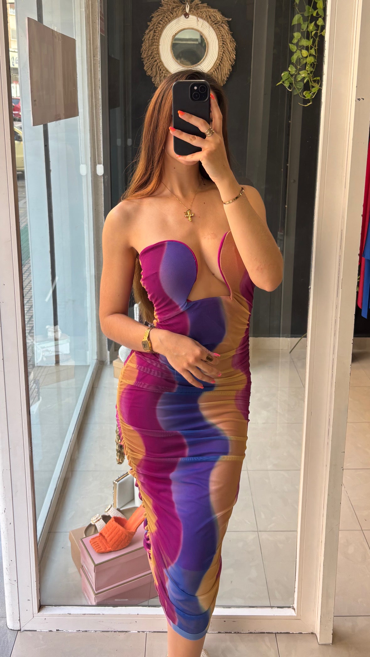 Vestido Gasa Multicolor