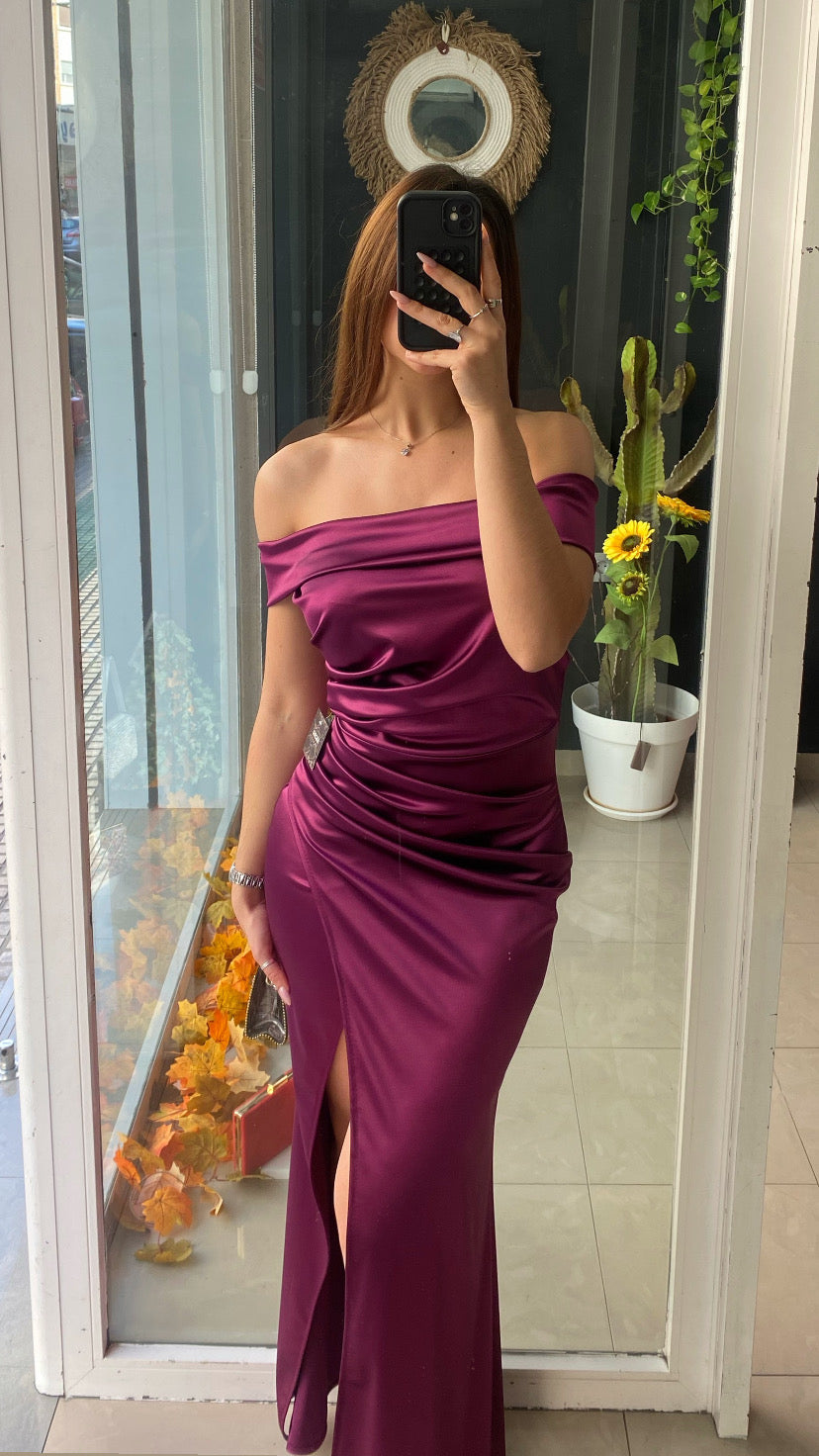 Vestido Palabra Honor Satinado