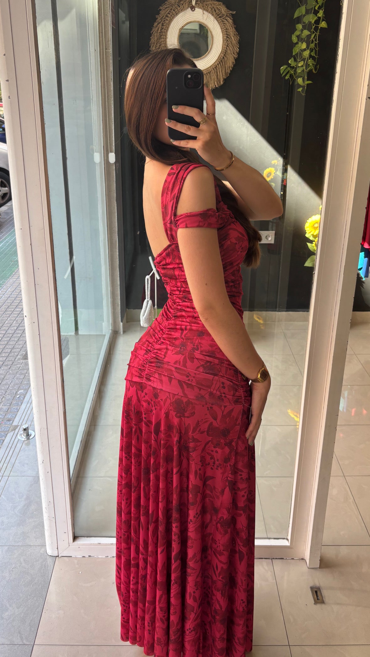 Vestido Drapeado Vuelo Asimétrico Estampado