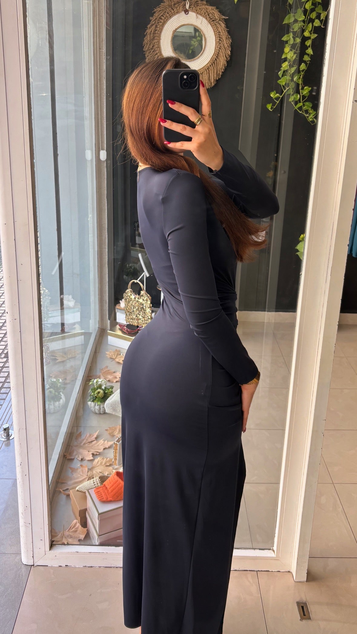 Vestido Midi Hebilla Mangas