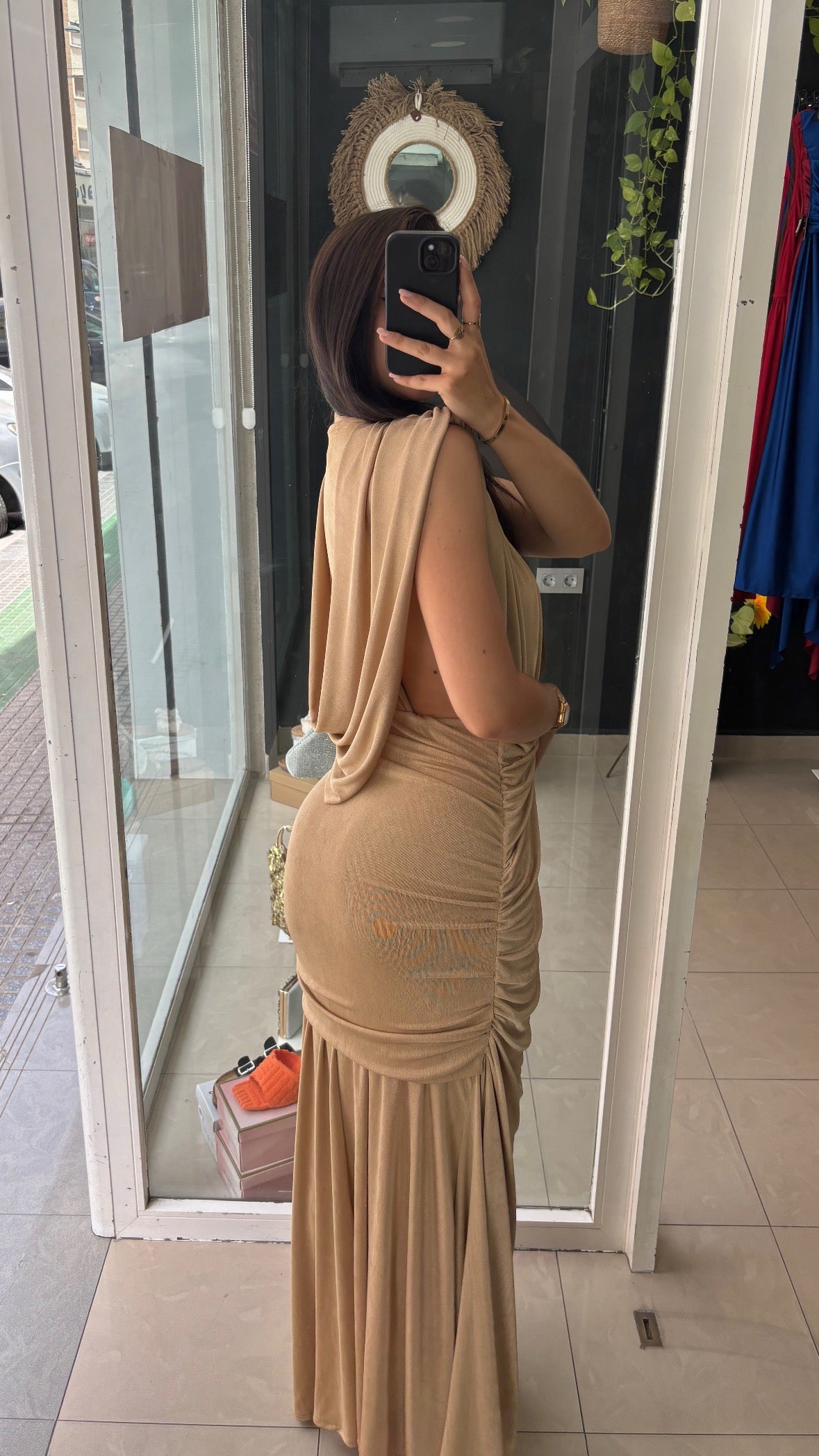 Vestido Escote Drapeados