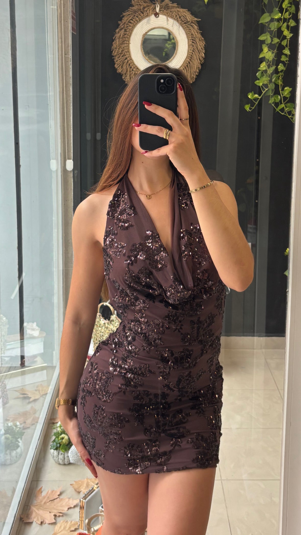 Vestido Lentejuelas Cascada