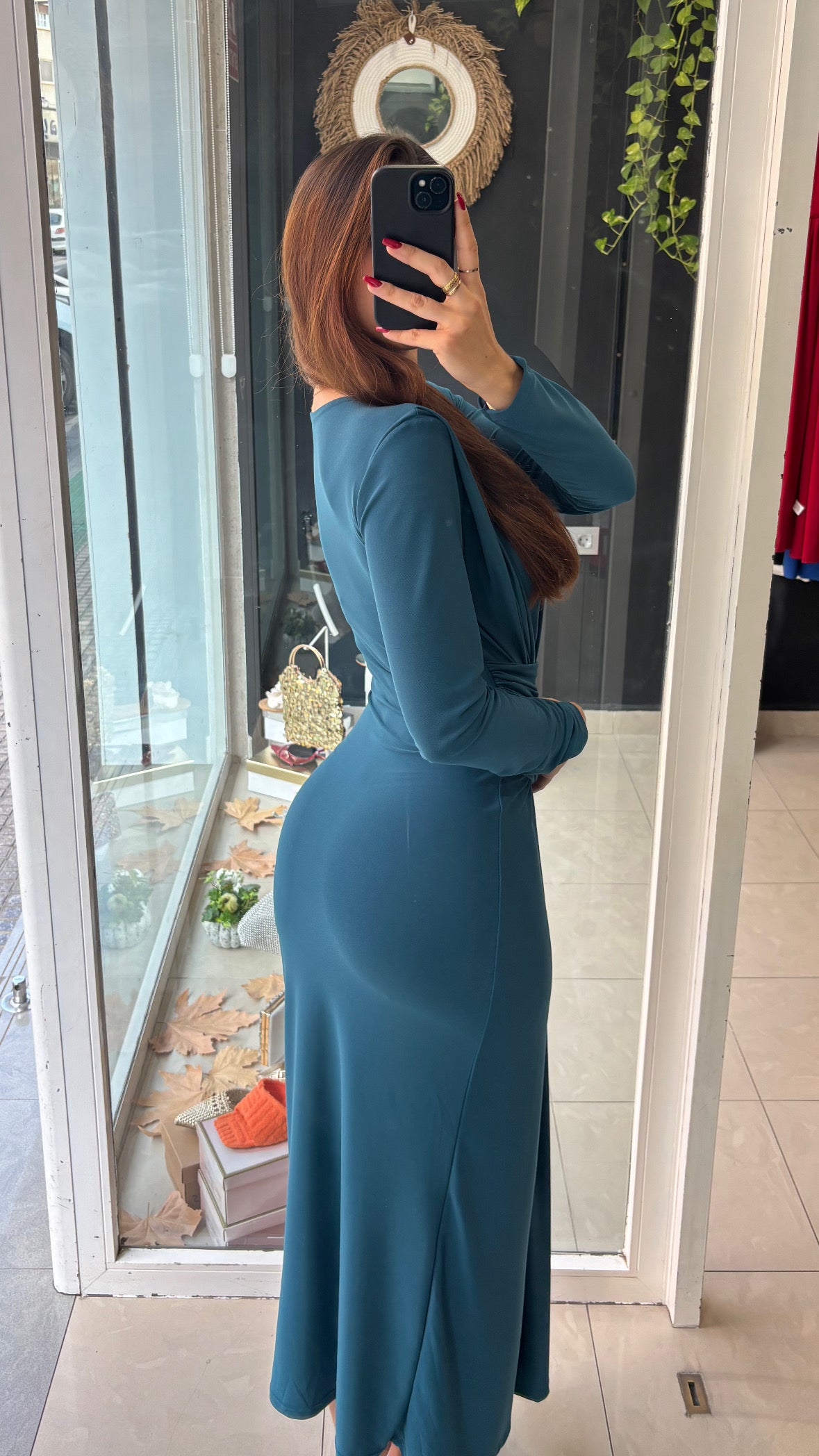 Vestido Drapeados Mangas