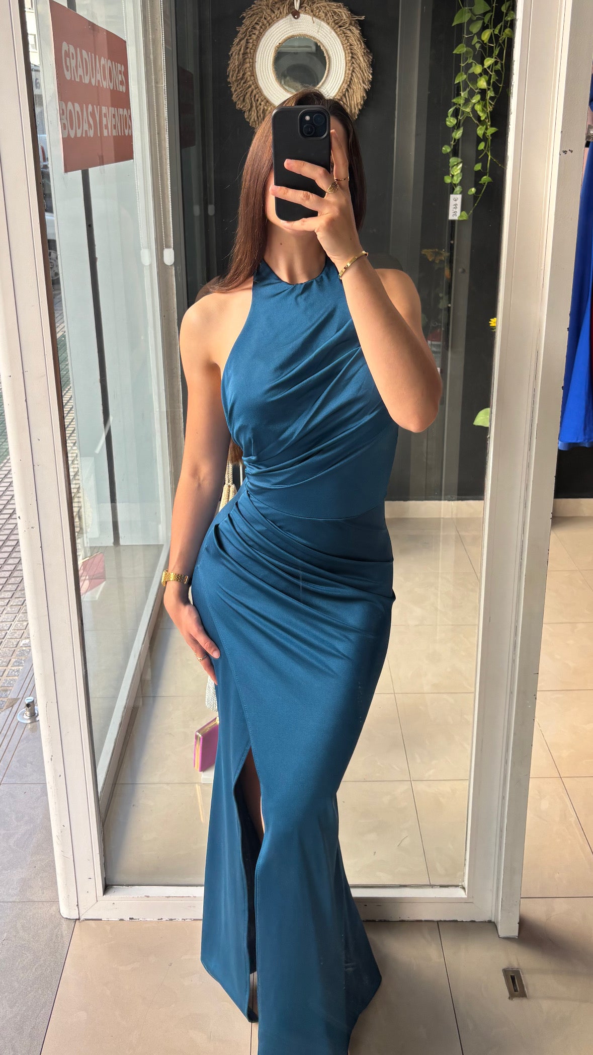 Vestido Halter Drapeado