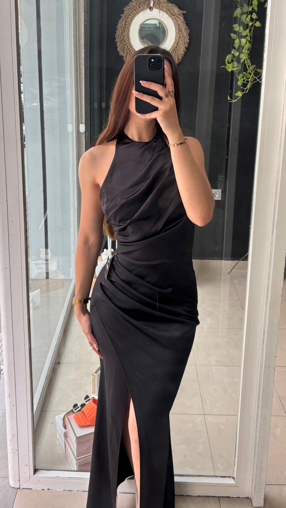 Vestido Halter Drapeado