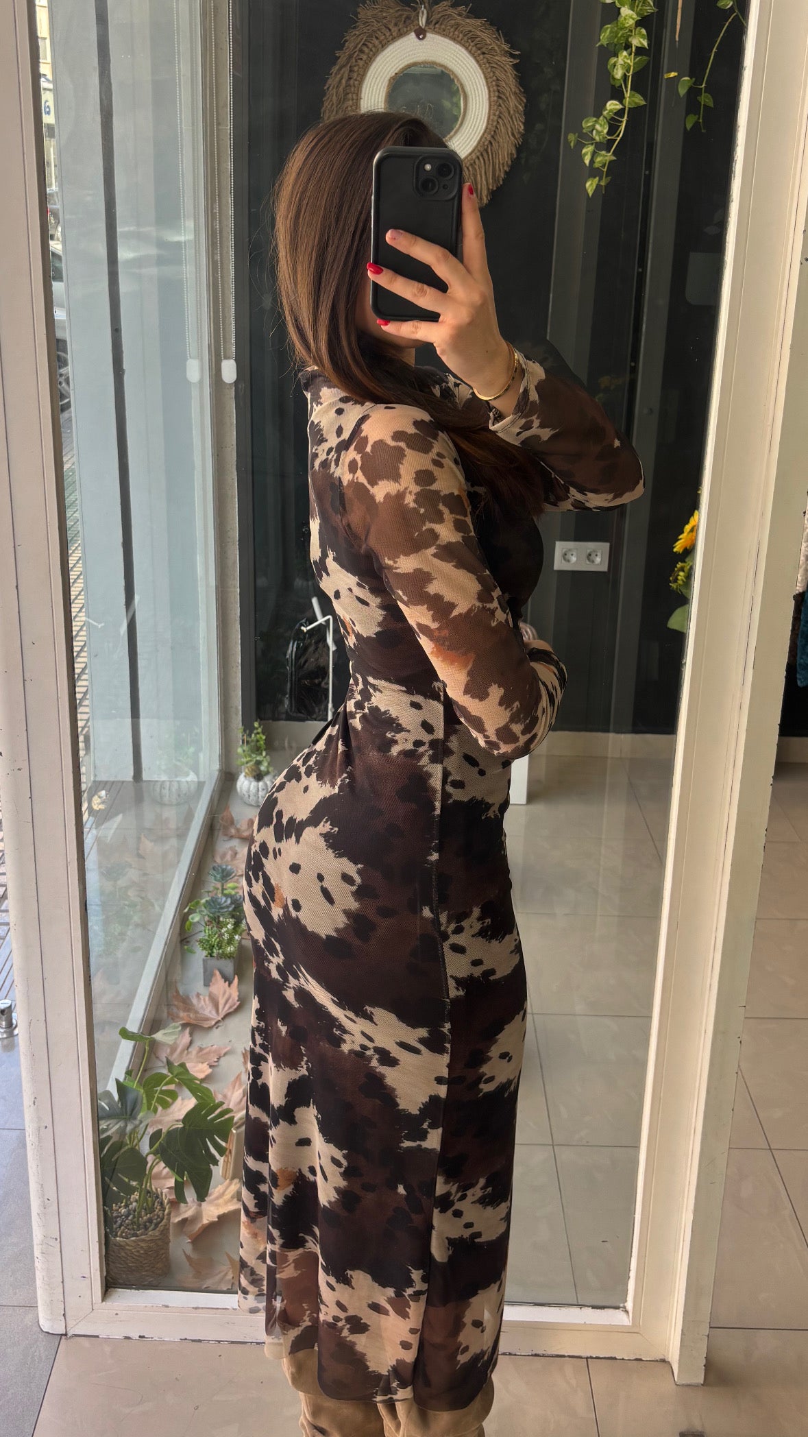 Vestido Estampado Drapeado