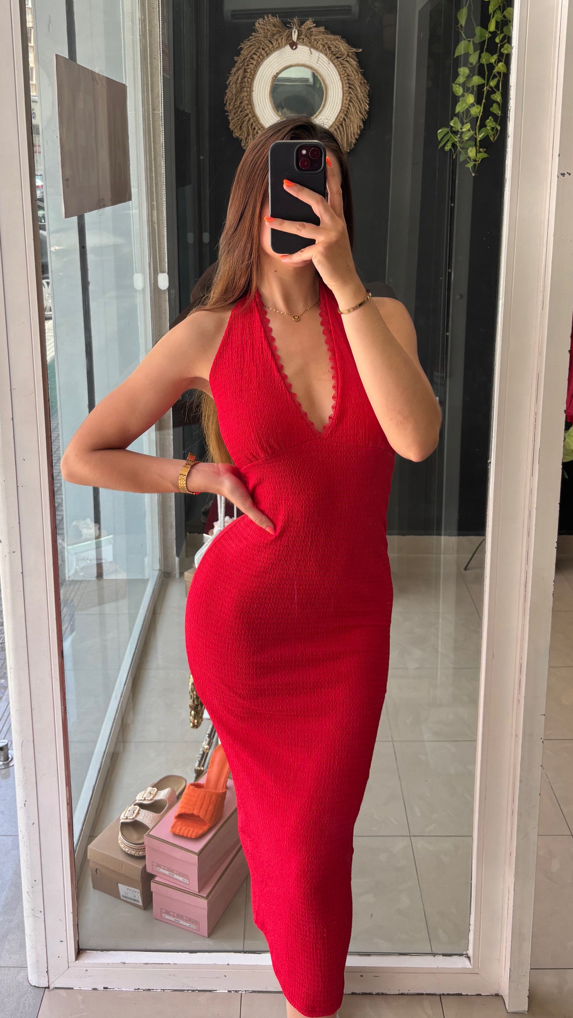 Vestido Halter Textura