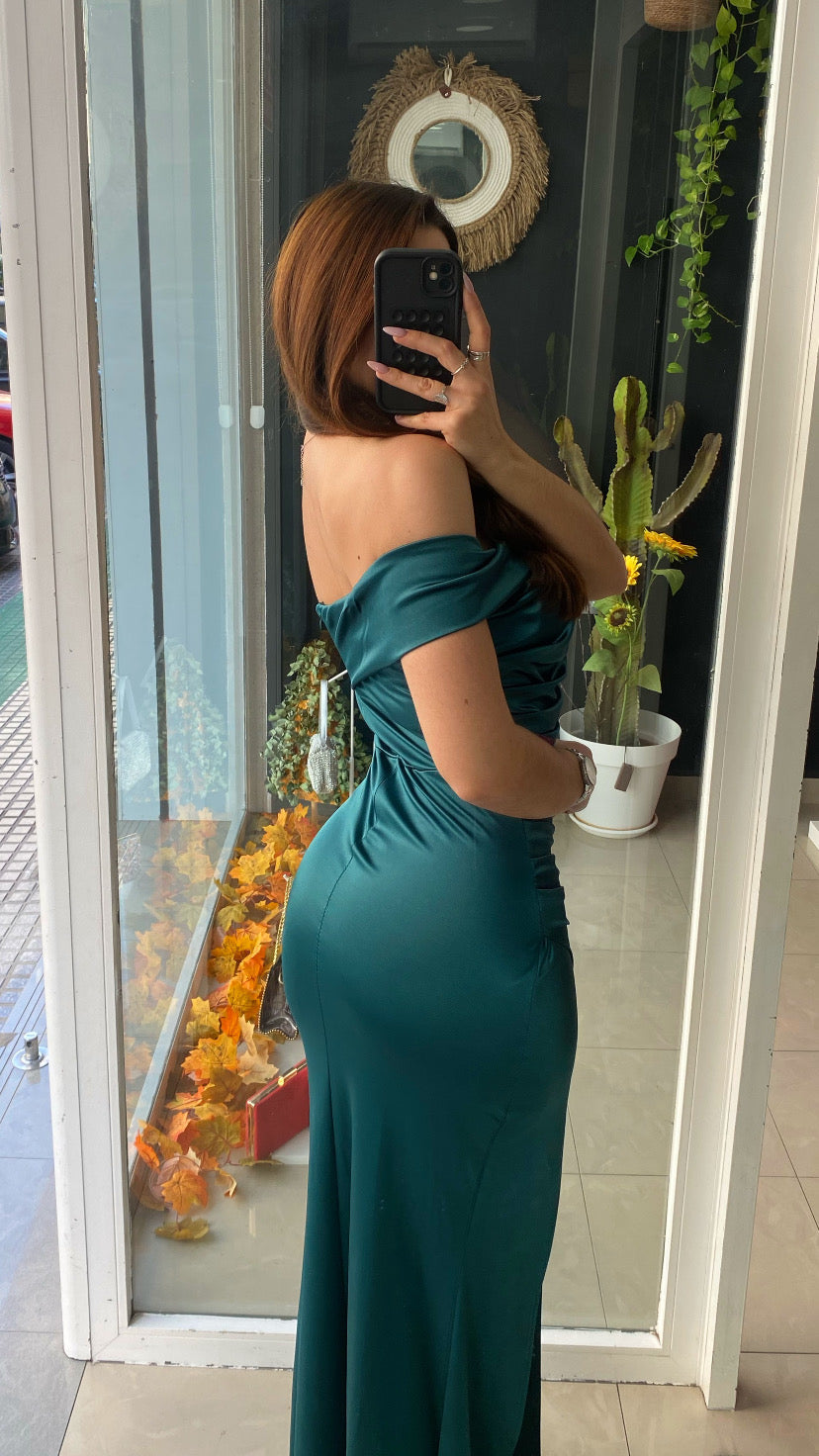 Vestido Palabra Honor Satinado