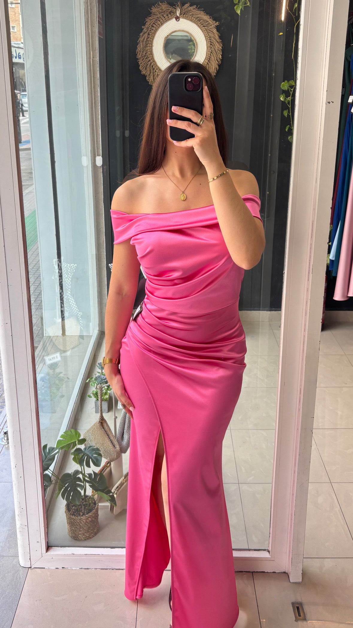 Vestido Palabra Honor Satinado