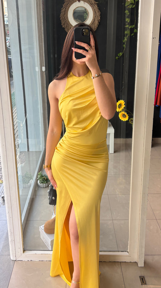 Vestido Halter Drapeado