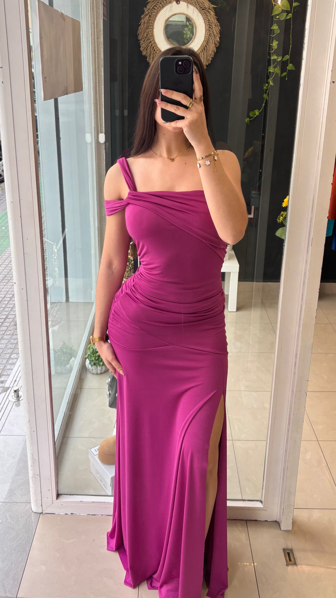 Vestido Drapeado Vuelo Asimétrico