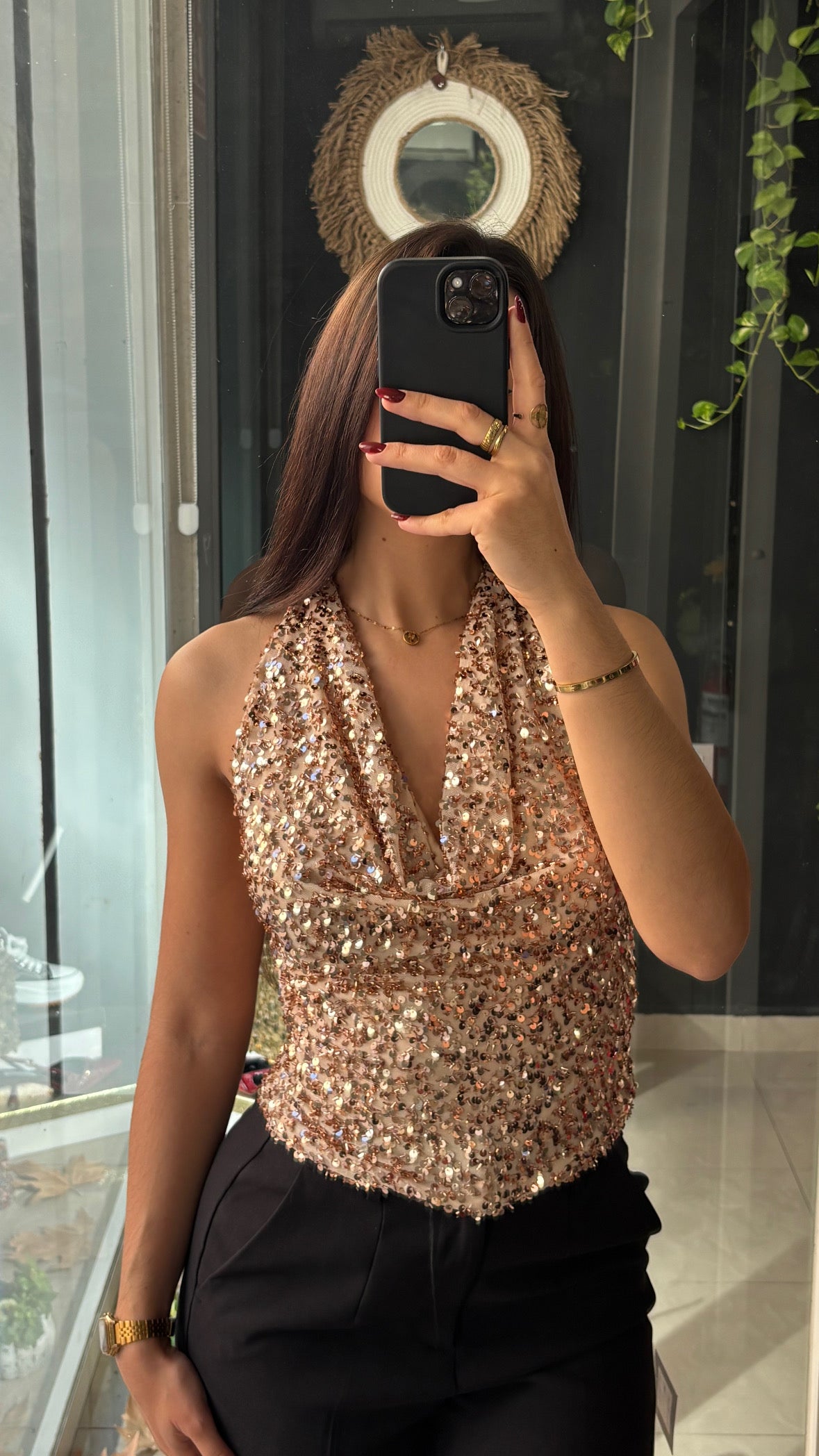 Top Lentejuelas Cascada