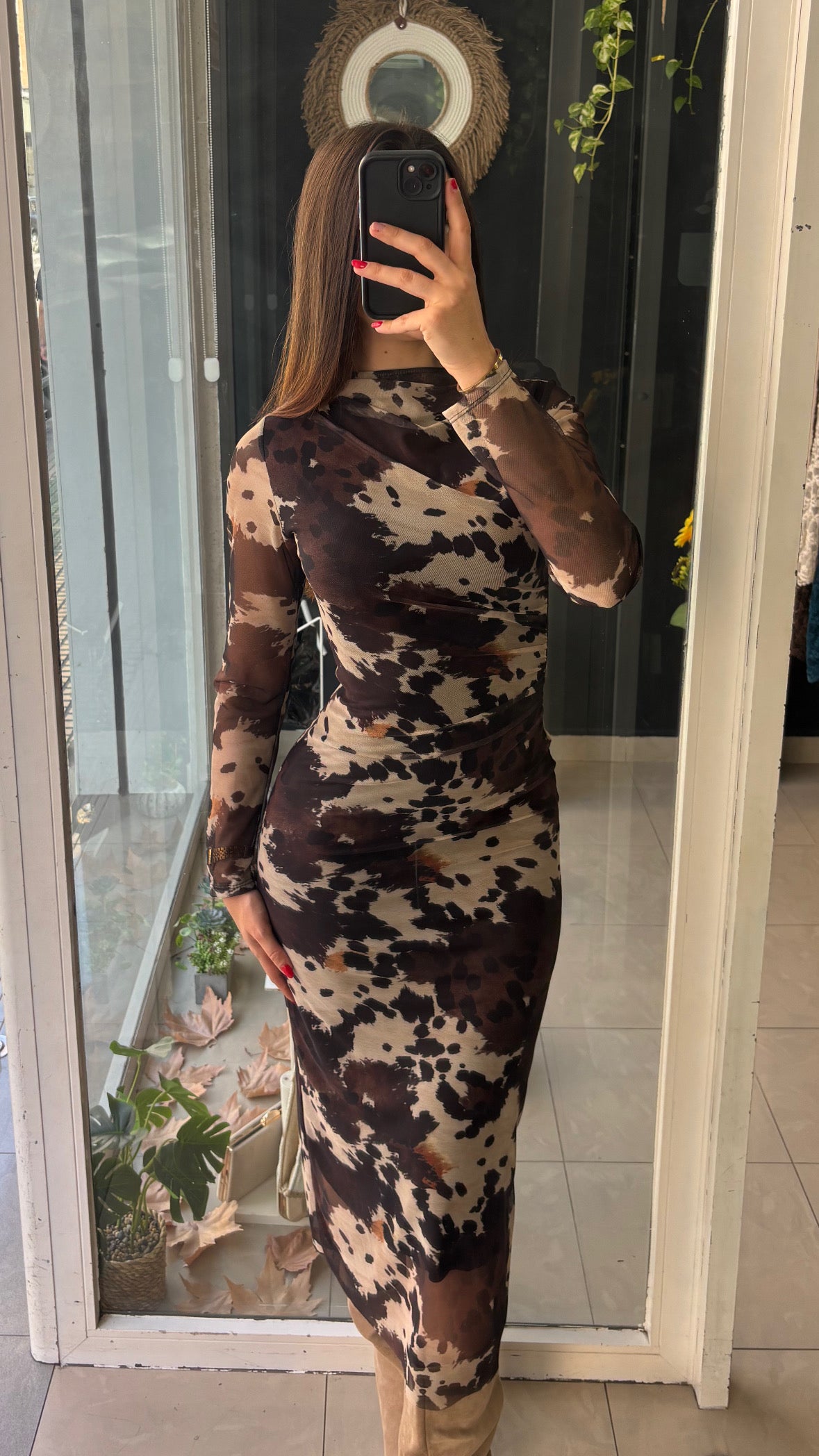 Vestido Estampado Drapeado