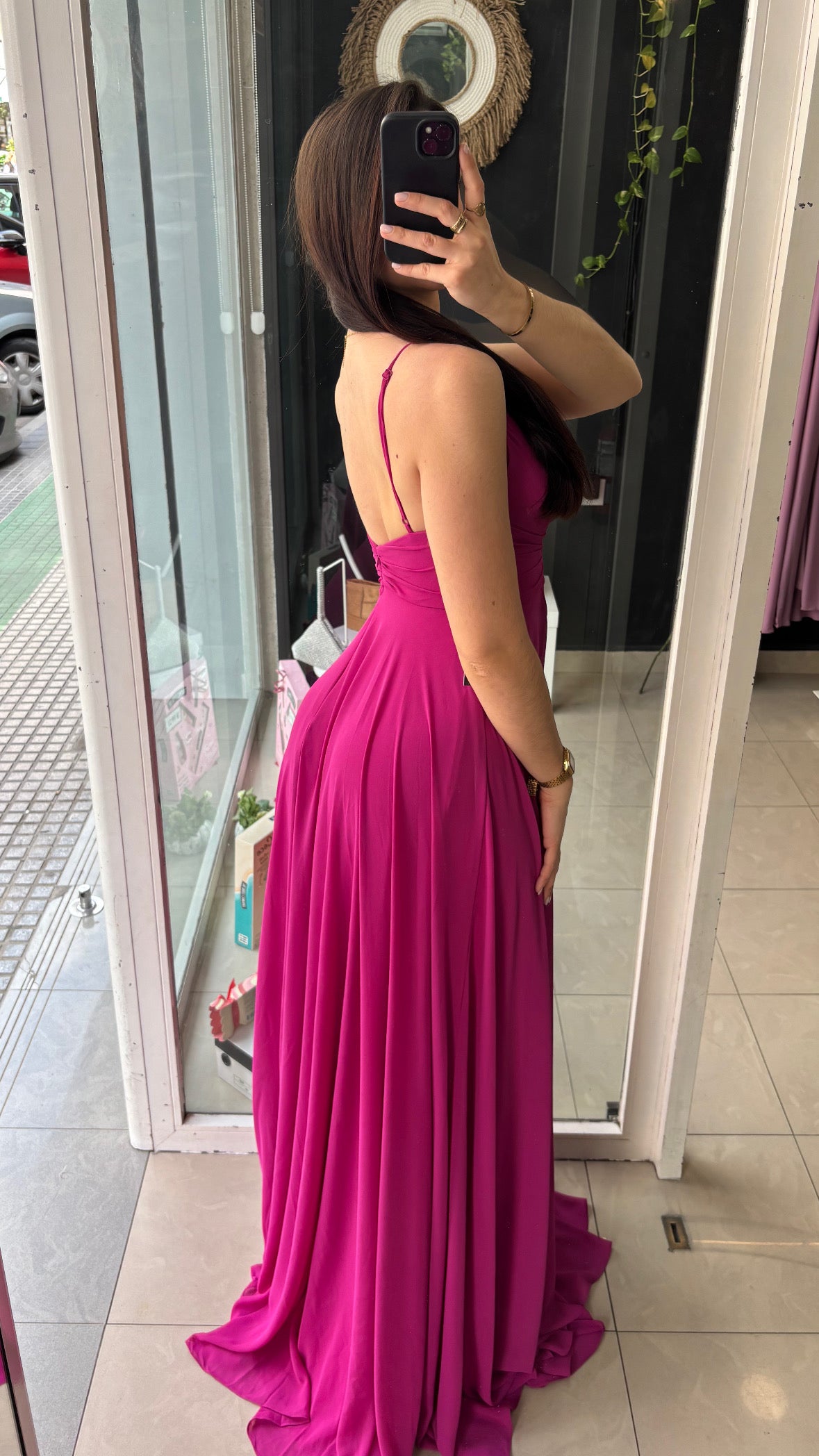 Vestido Gasa Nudo Escote
