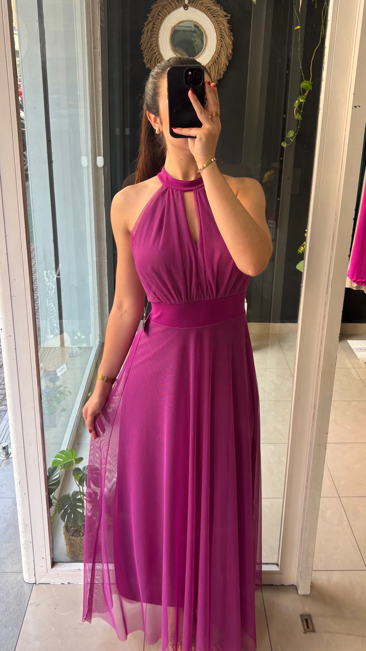 Vestido Vuelo Gasa Halter