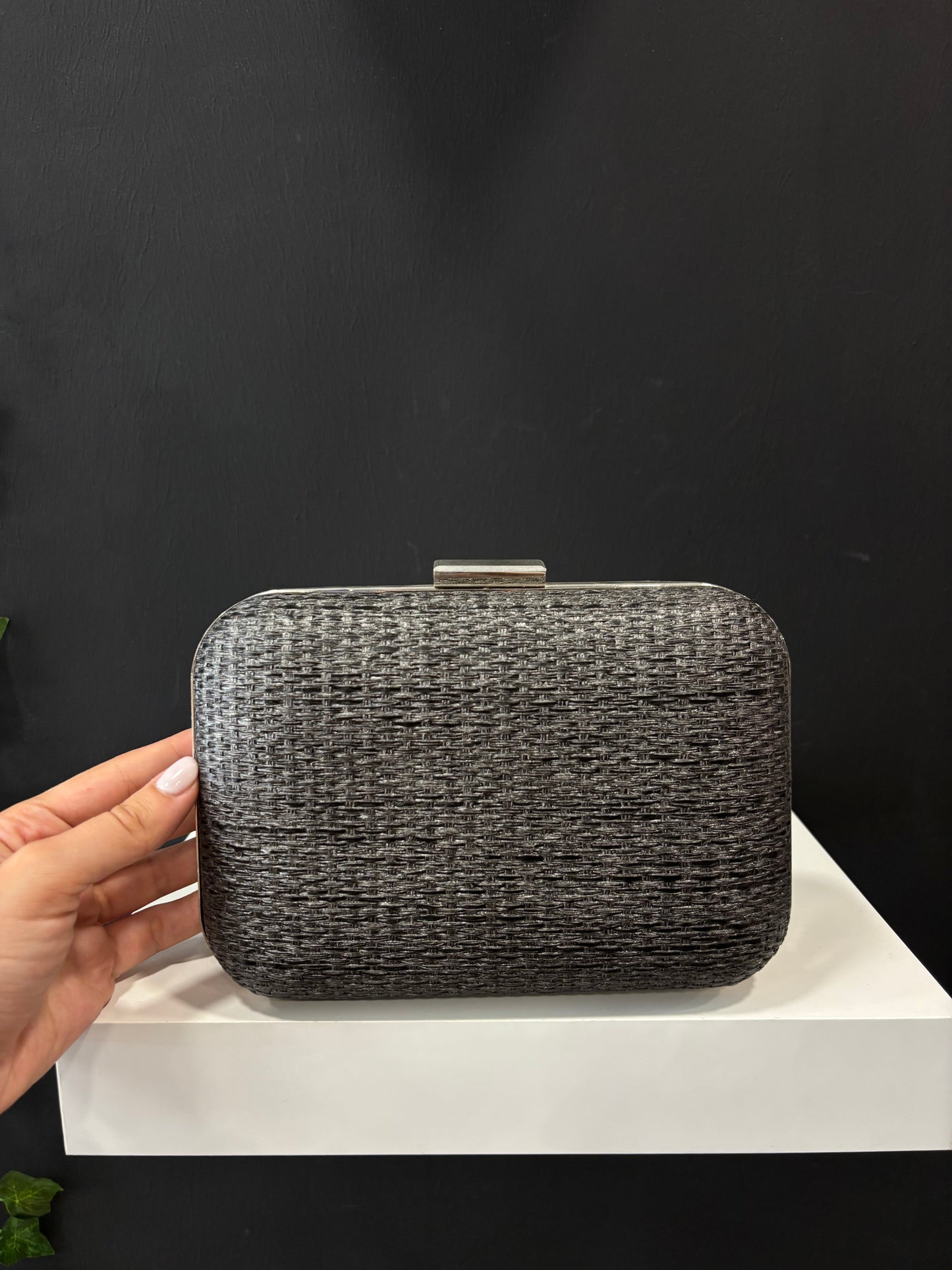 Bolso Mimbre Grisáceo