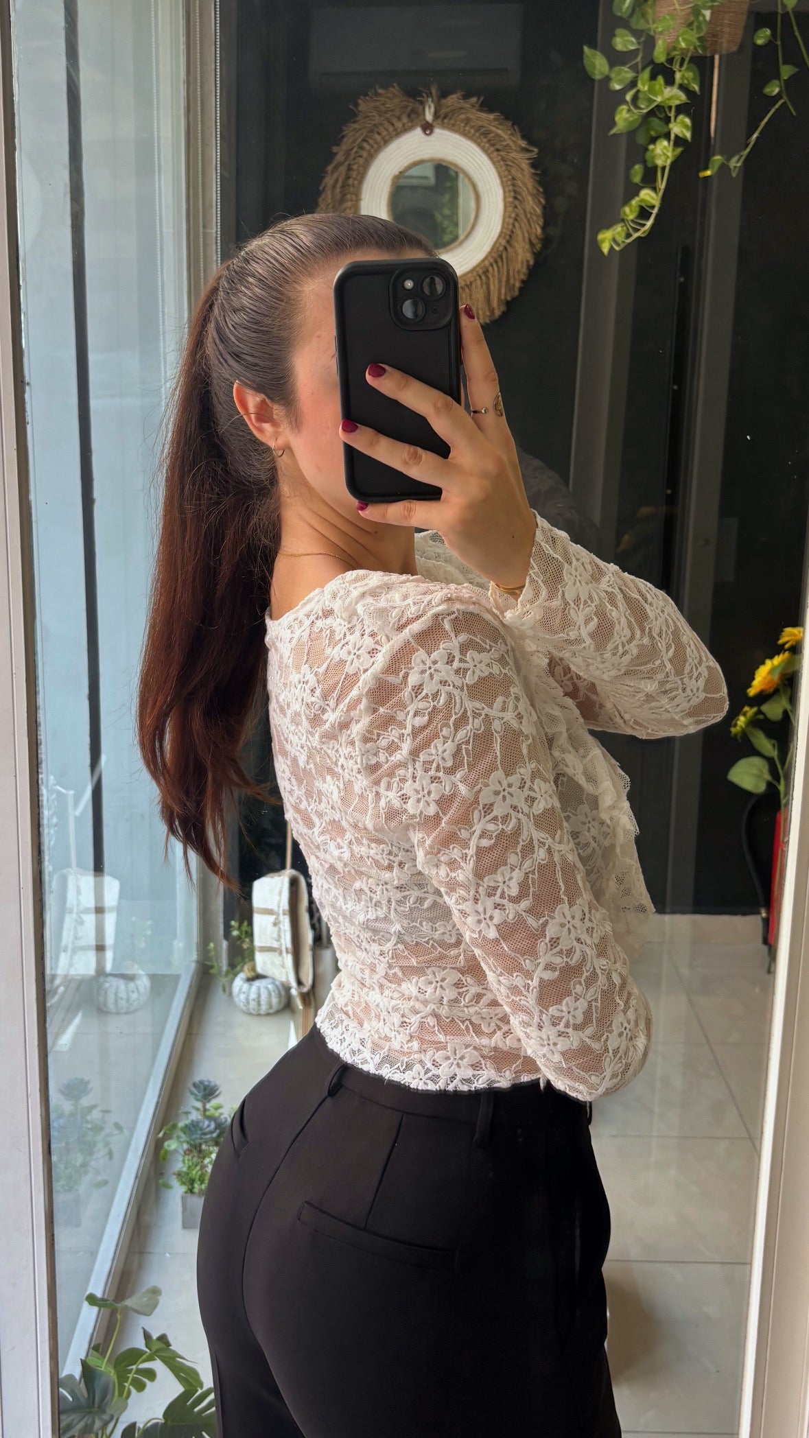 Blusa Encaje Terciopelo