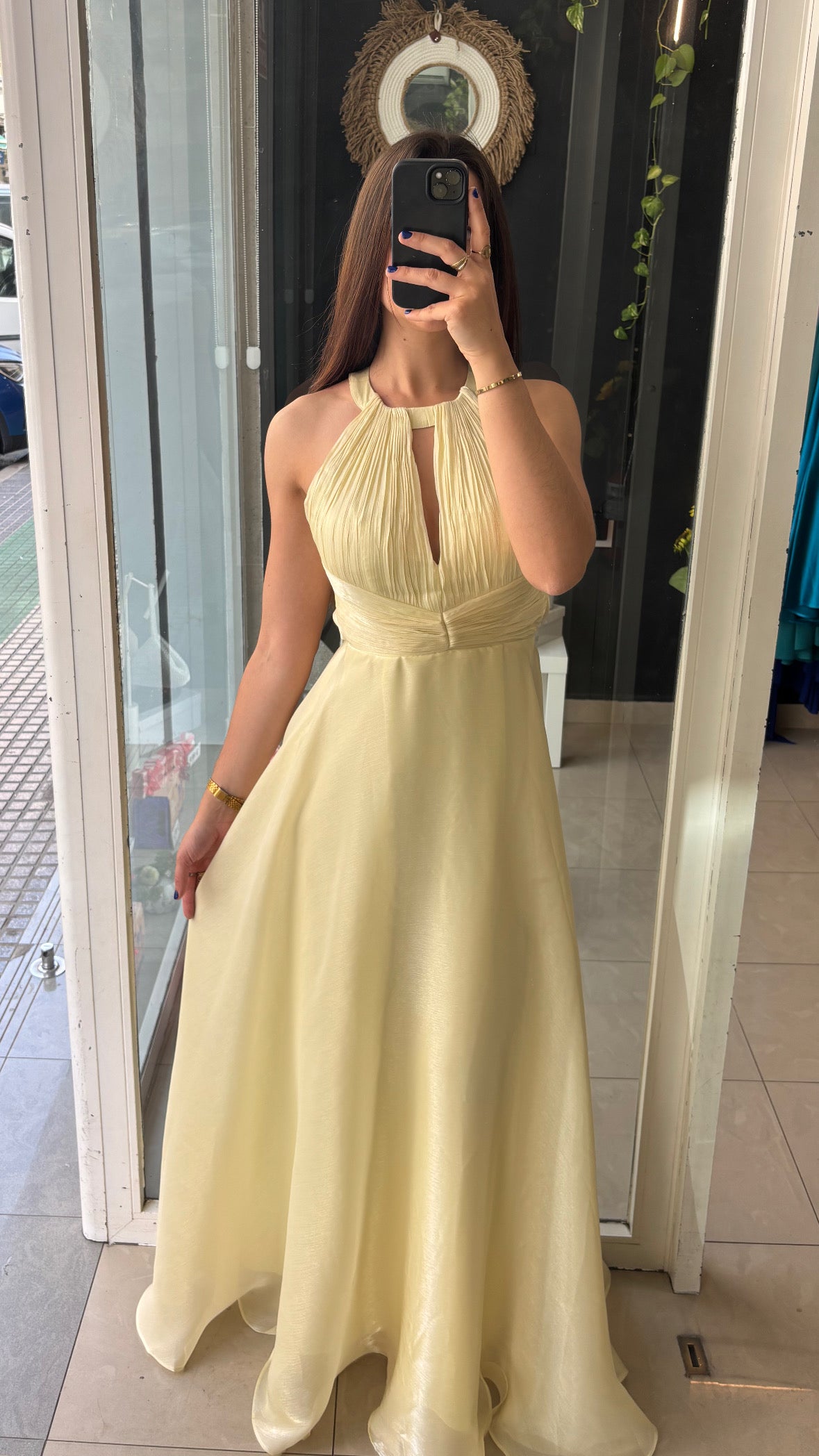 Vestido Brillo Vuelo Halter