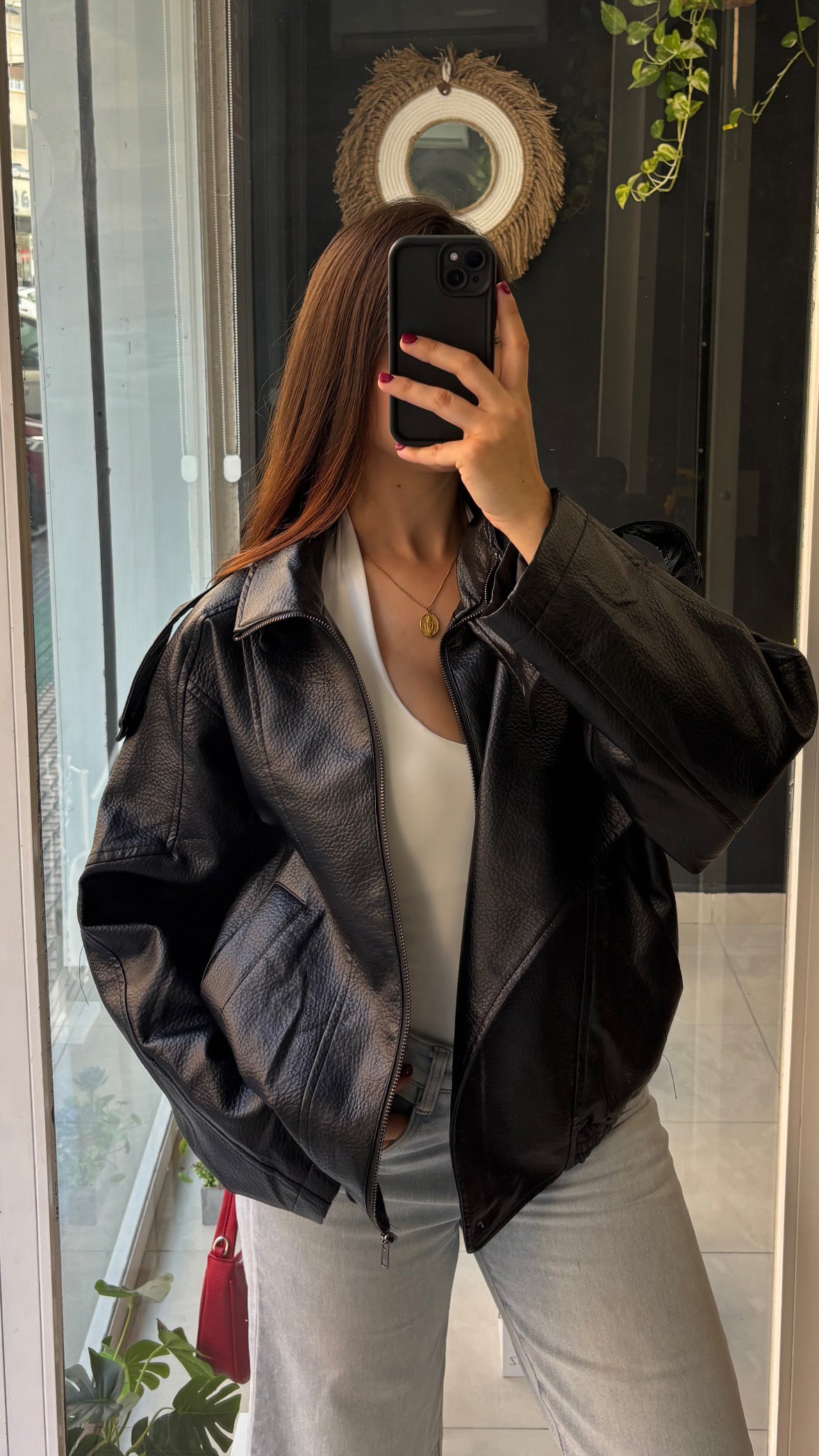 Chaqueta Polipiel Oversized