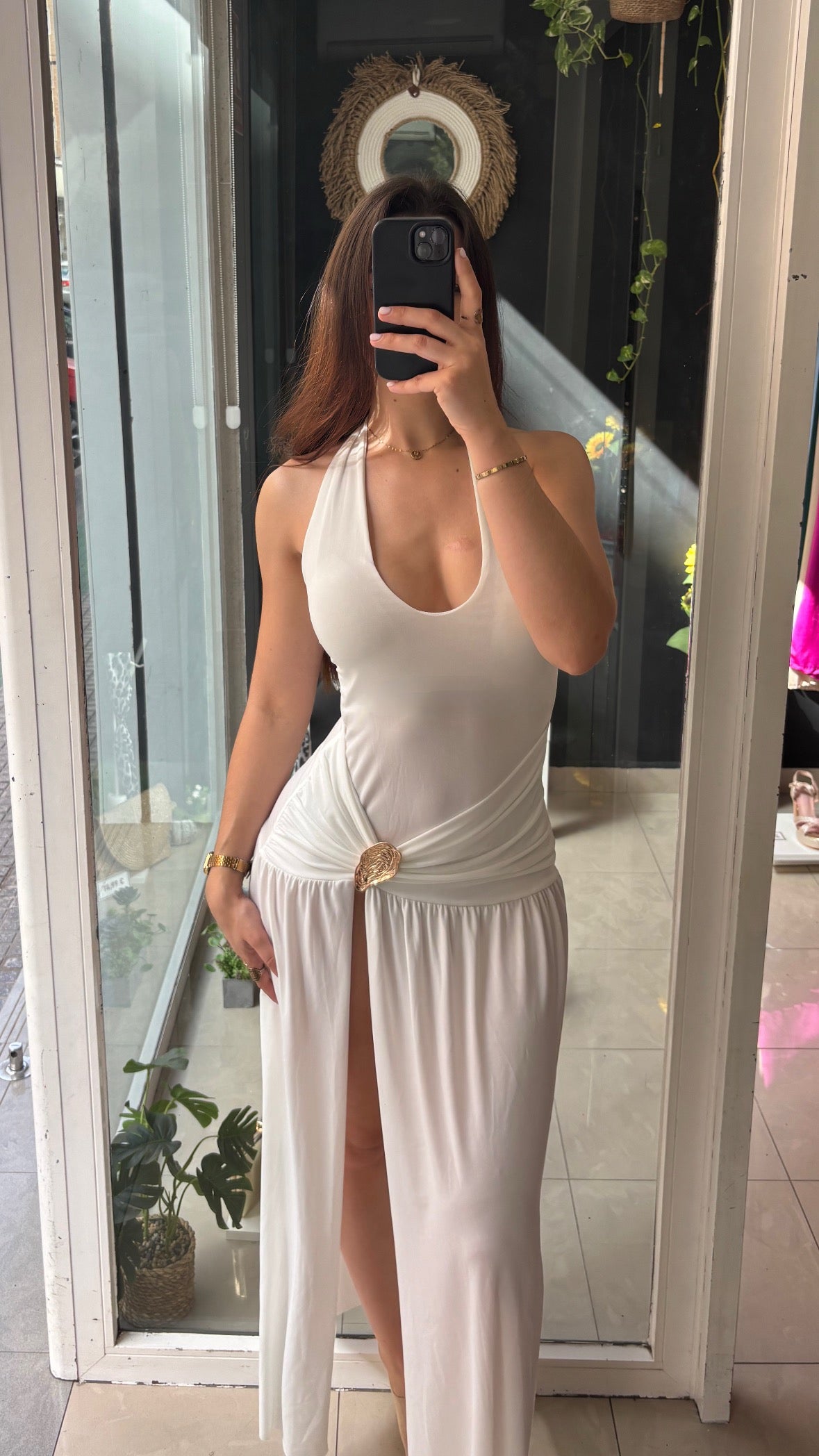 Vestido Halter Hebilla