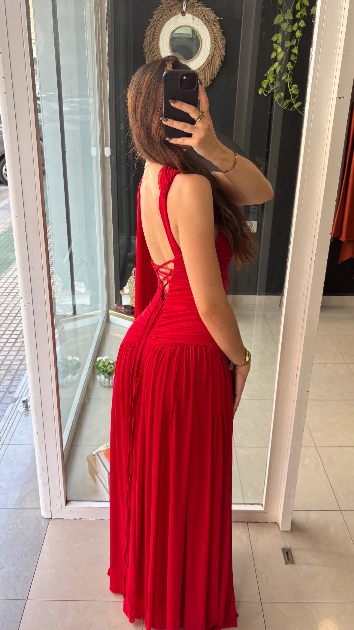 Vestido Drapeado Asimétrico