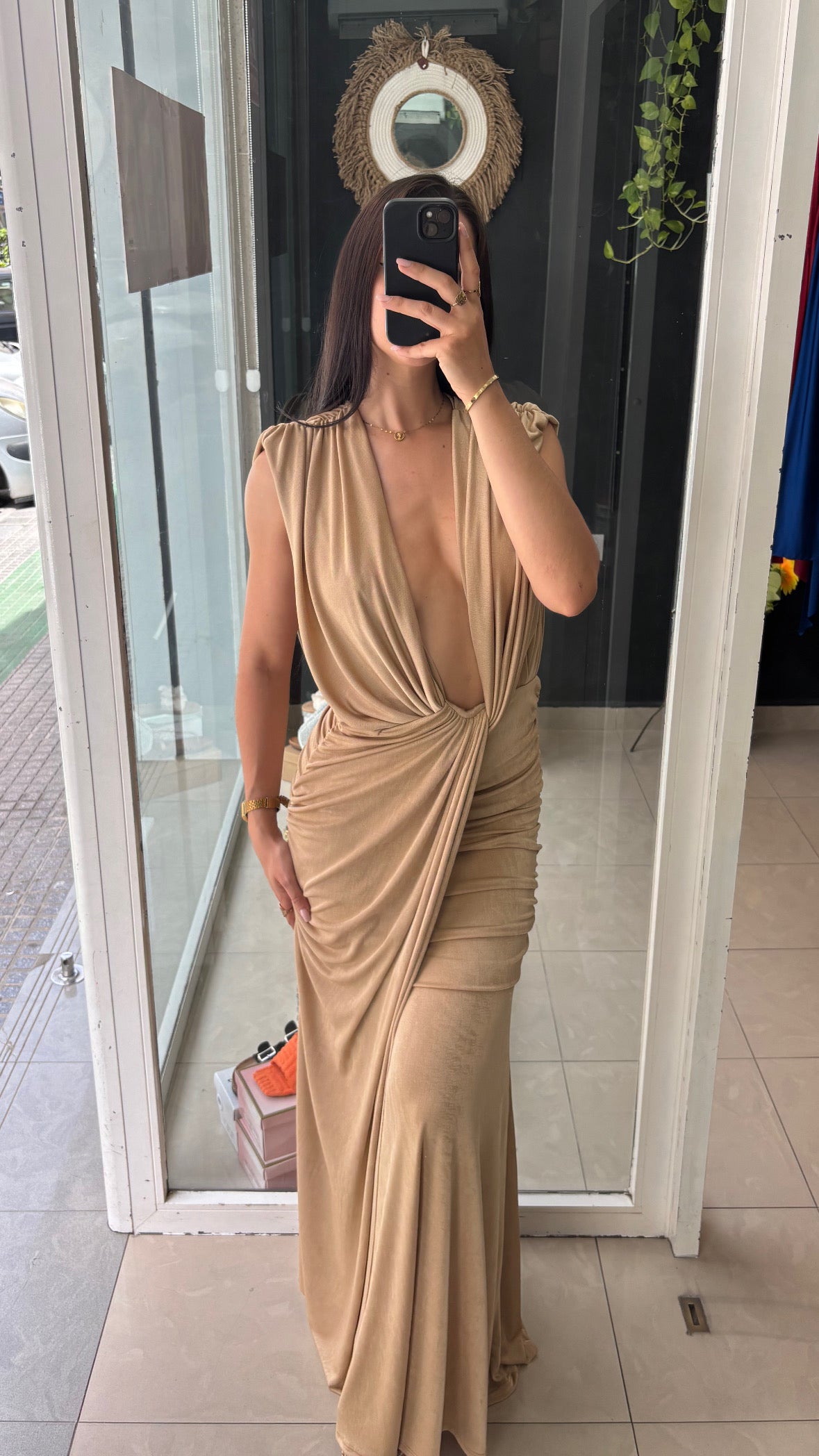 Vestido Escote Drapeados