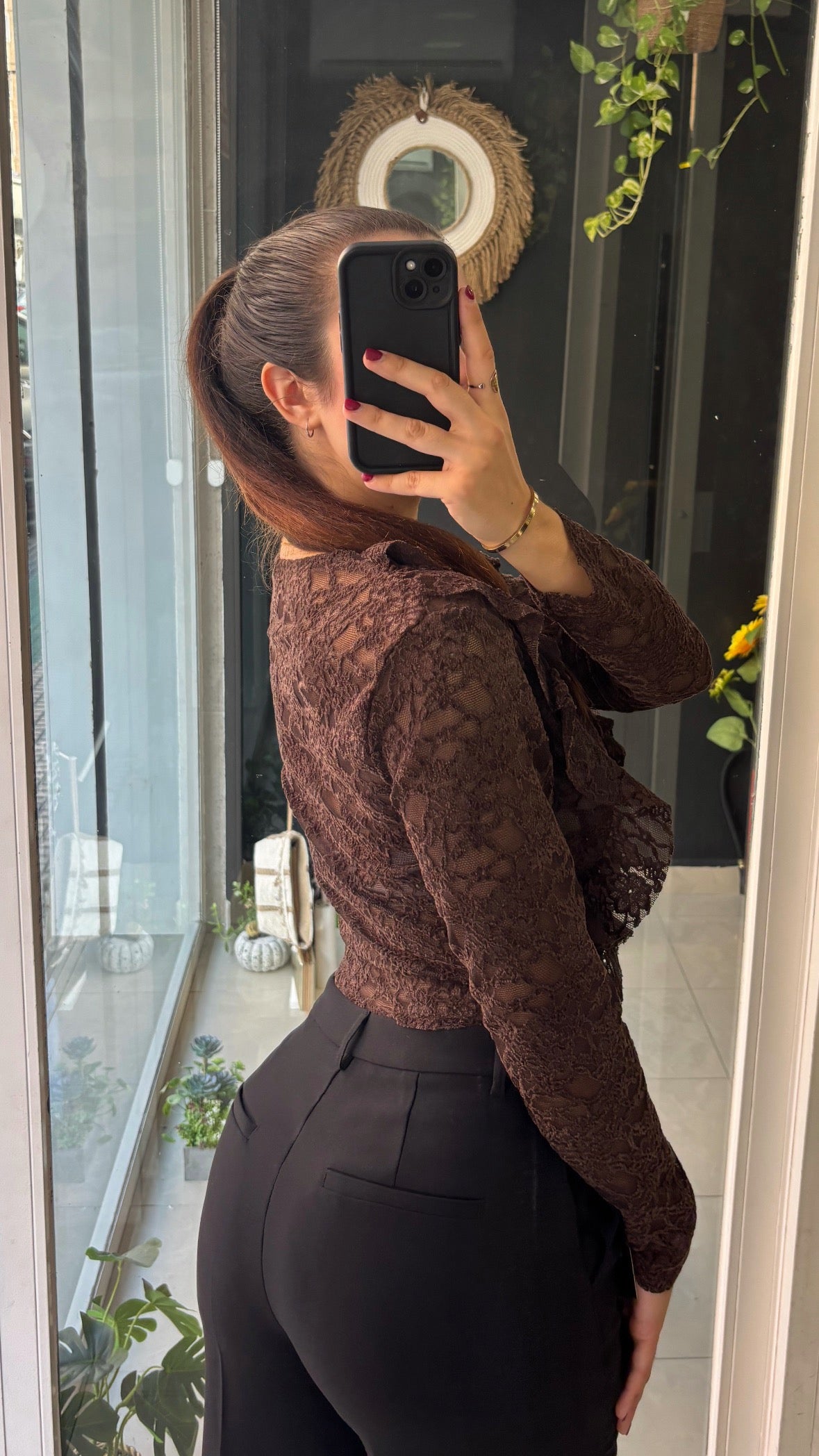 Blusa Encaje Terciopelo