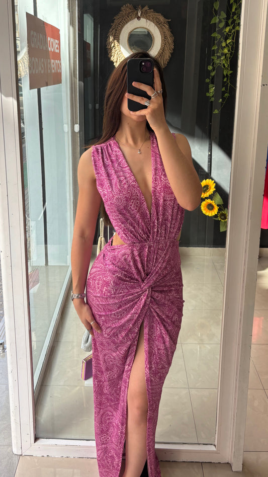 Vestido Aberturas Estampado