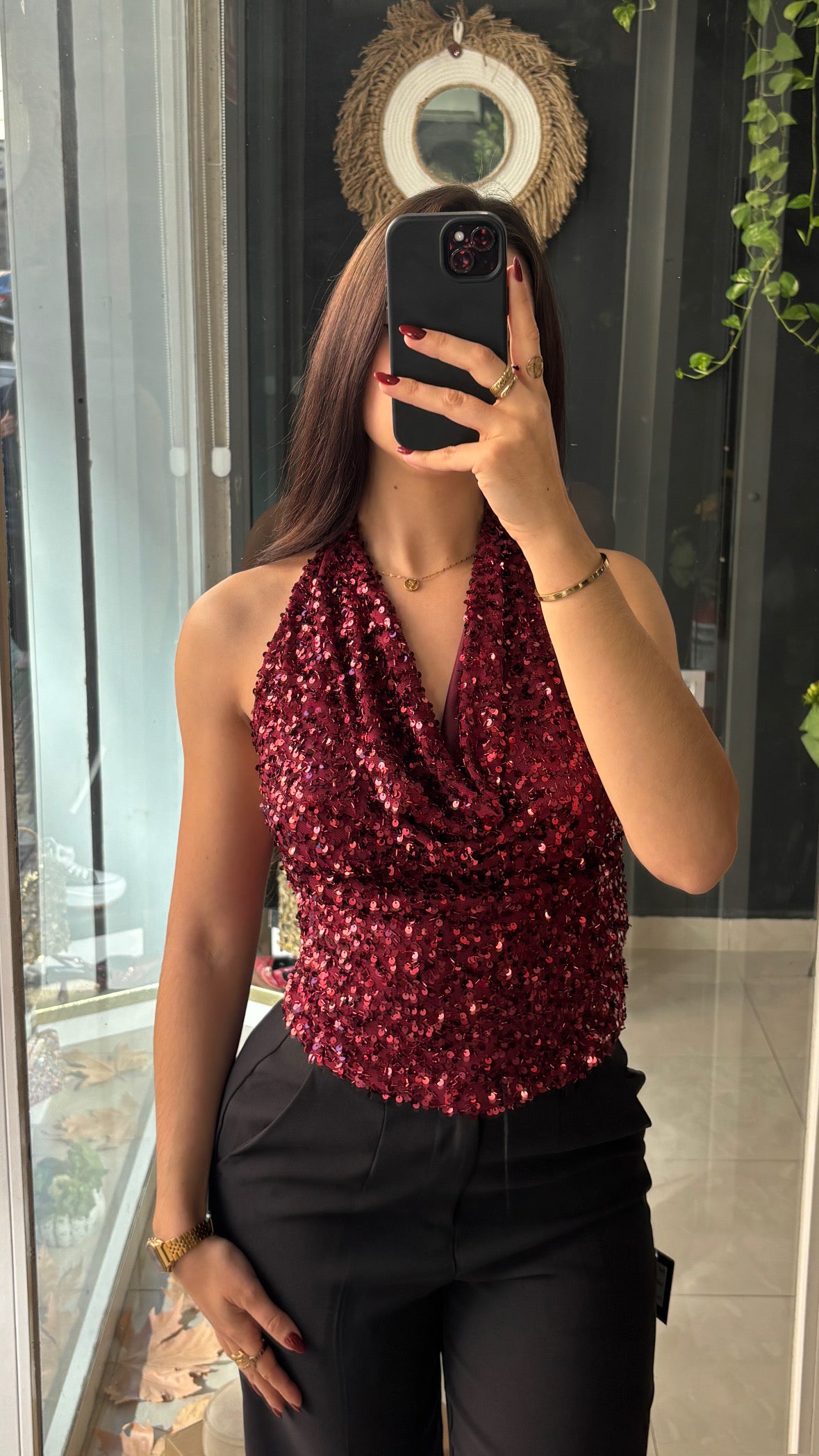 Top Lentejuelas Cascada