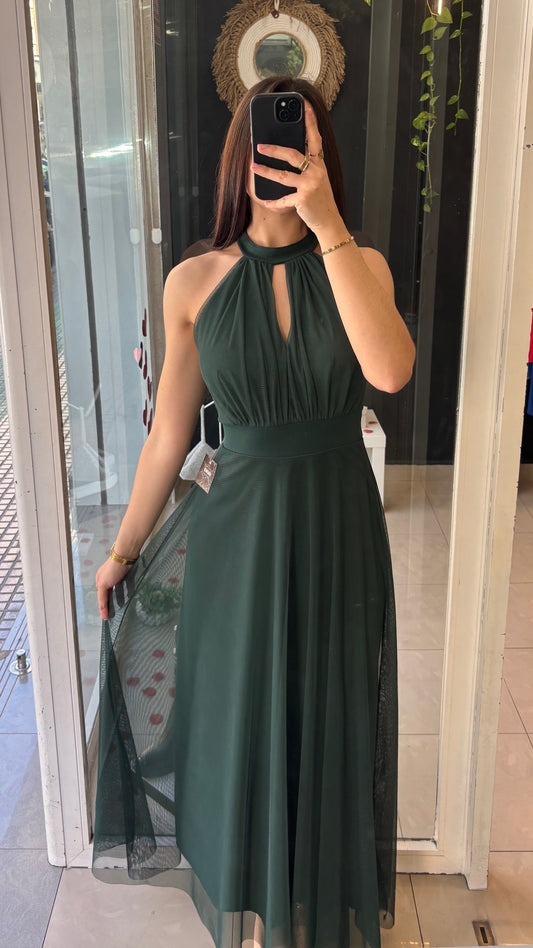 Vestido Vuelo Gasa Halter