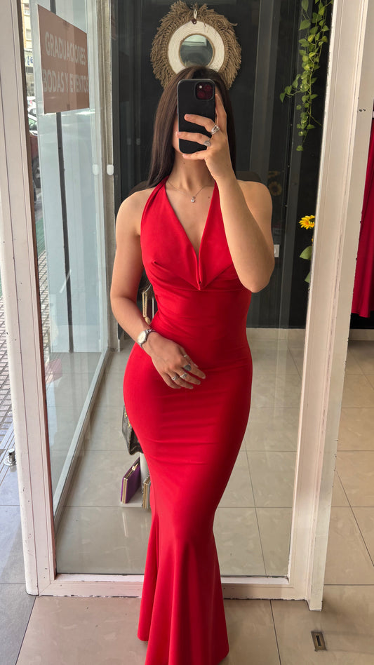 Vestido Escote Cascada