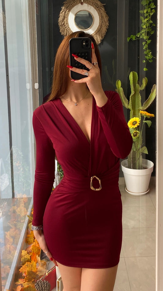 Vestido Cinturón Hebilla