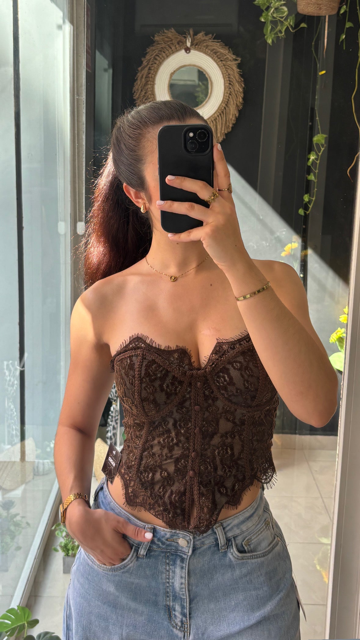 Corset Encaje Terciopelo