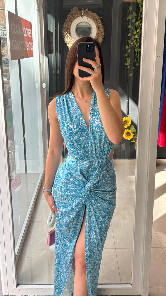 Vestido Aberturas Estampado
