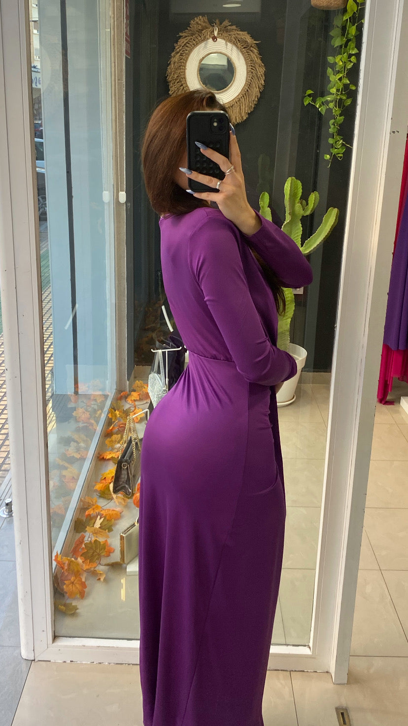 Vestido Midi Hombreras Escote