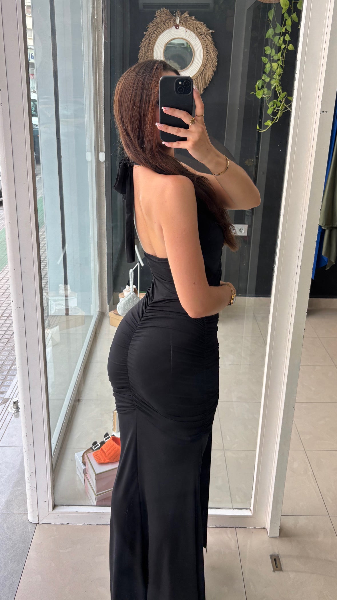 Vestido Fruncidos Negro
