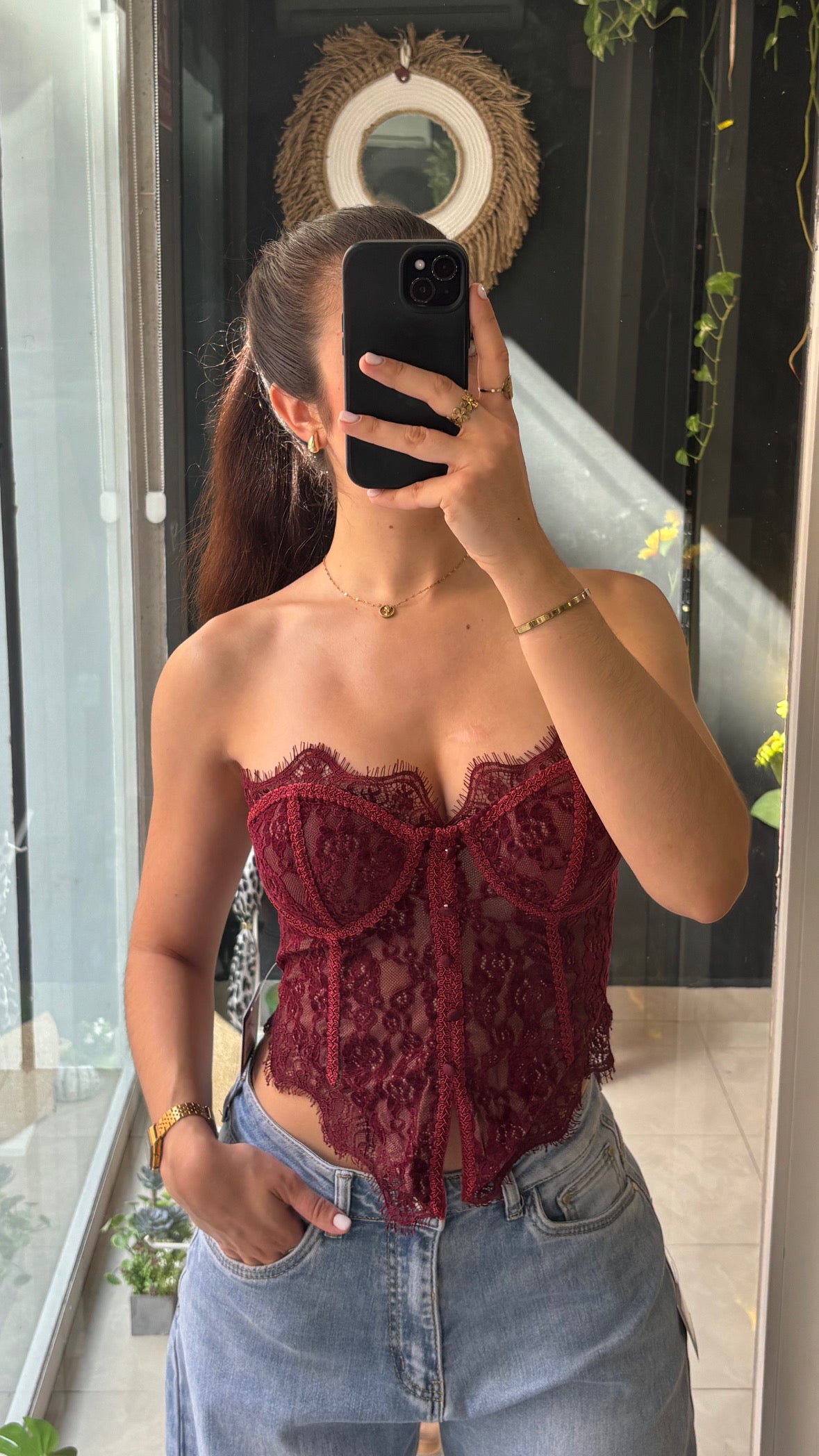 Corset Encaje Terciopelo