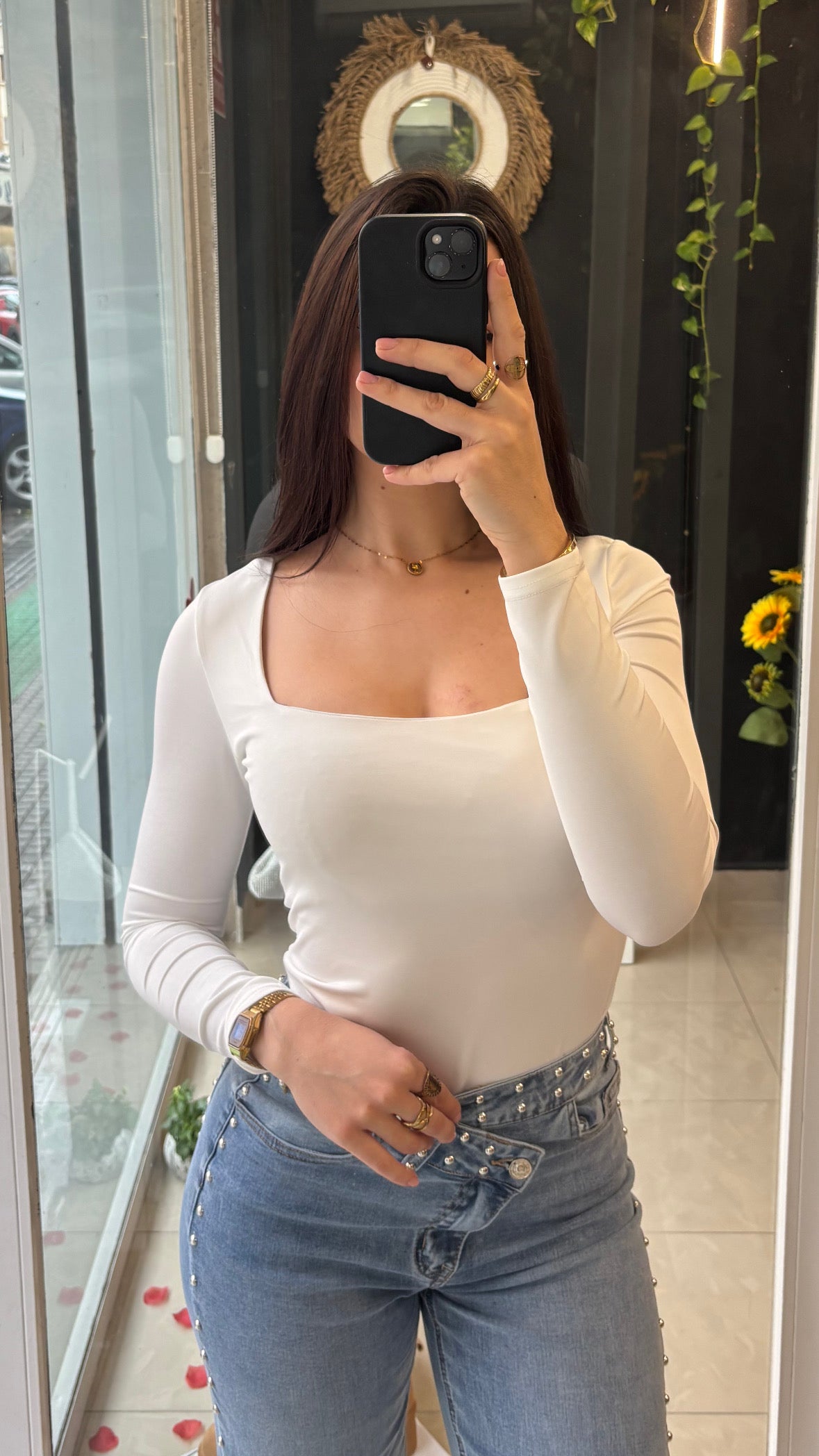 Top Mangas Escote Cuadrado