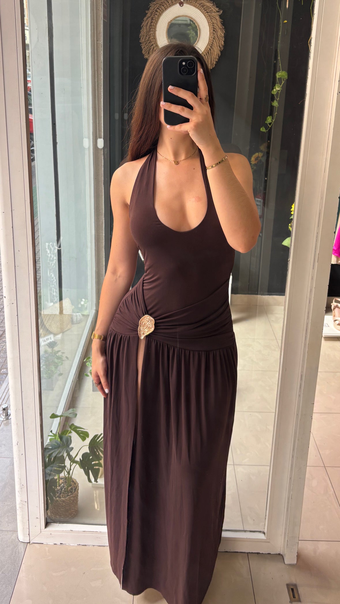 Vestido Halter Hebilla